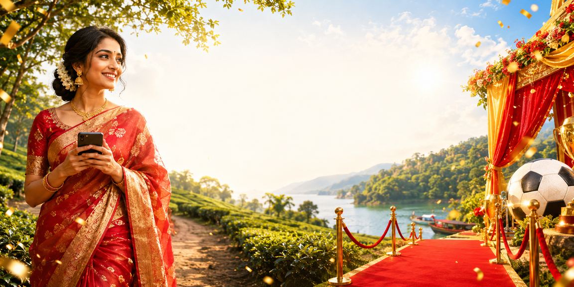 রাঙামাটিতে ফুটবল বেটিং উপভোগ করছেন একজন নারী